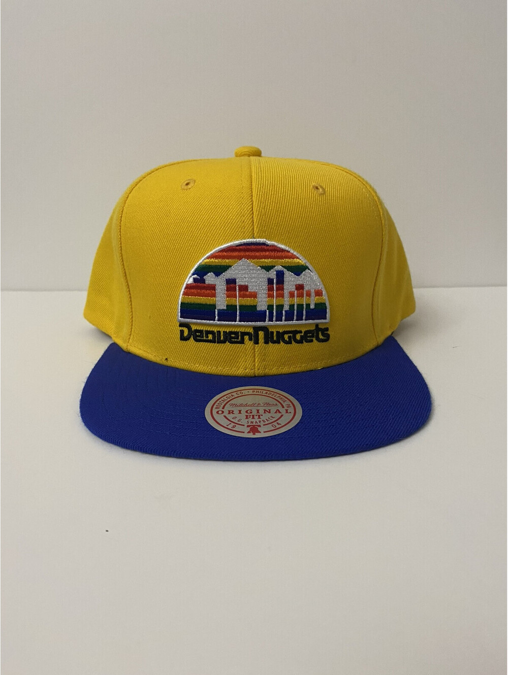 Mitchell & Ness NBA Classic Denver Nuggets Classic Skyline Gold SnapBack Hat New